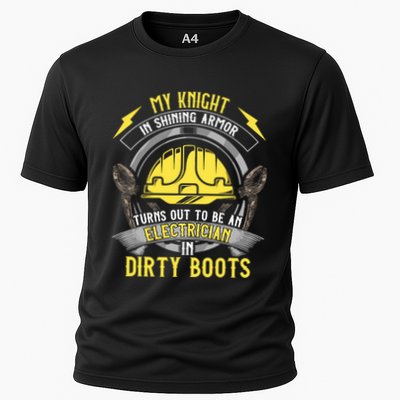 Funny Electrician Wife Girlfriend My Knight In Shining Armor Performance Shirt