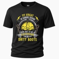 Funny Electrician Wife Girlfriend My Knight In Shining Armor Cooling Performance Crew T-Shirt