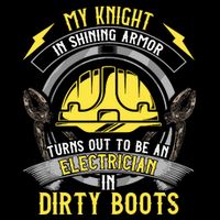 Funny Electrician Wife Girlfriend My Knight In Shining Armor Cooling Performance Crew T-Shirt