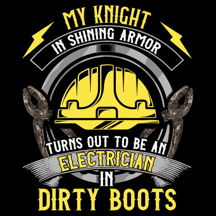 Funny Electrician Wife Girlfriend My Knight In Shining Armor Cooling Performance Crew T-Shirt