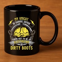Funny Electrician Wife Girlfriend My Knight In Shining Armor 11oz C Handle Ceramic Mug