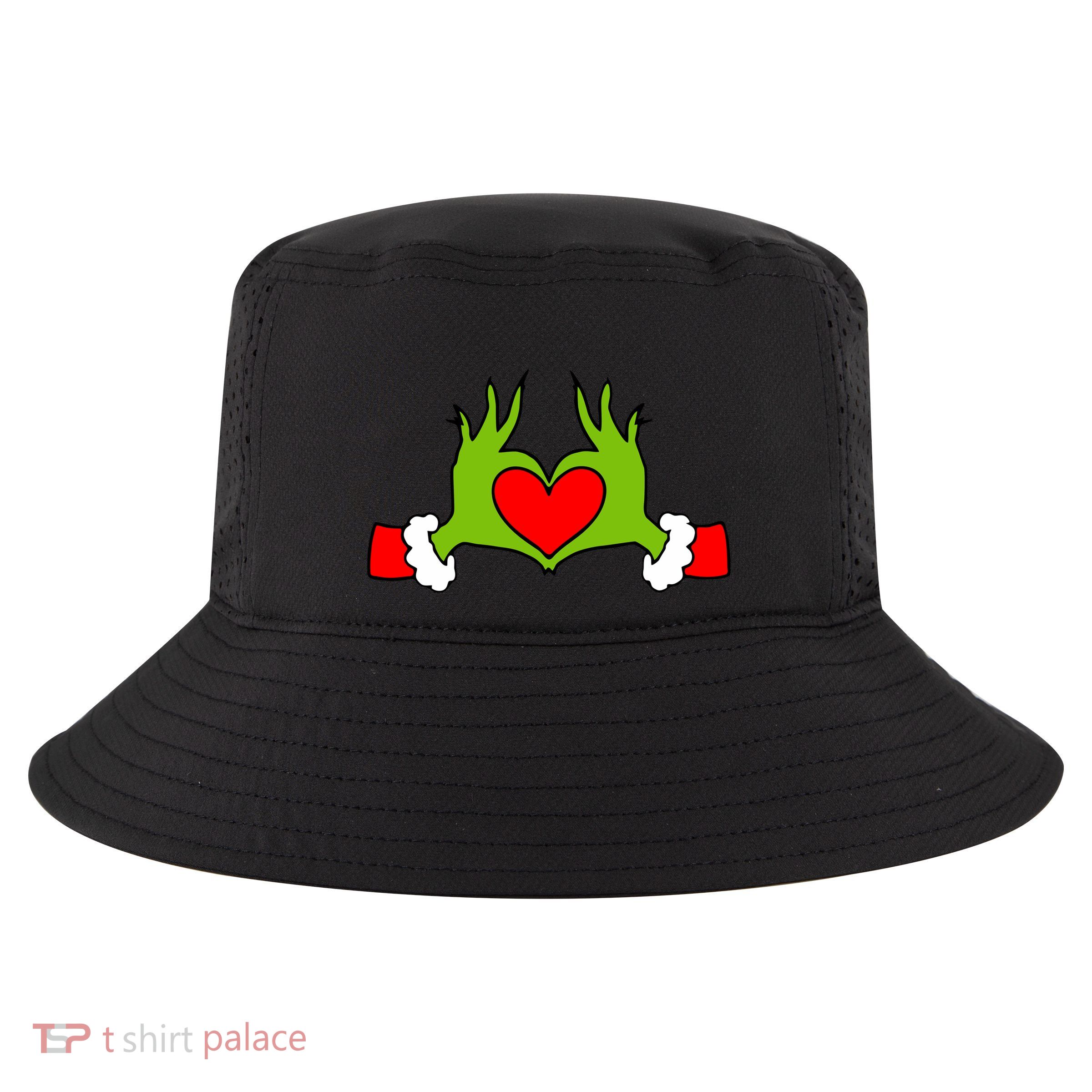 Funny Elf With Cute Heart Hands Symbol Style Christmas Cool Comfort Performance Bucket Hat