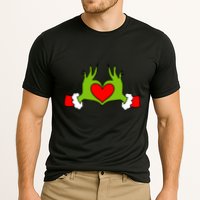 Funny Elf With Cute Heart Hands Symbol Style Christmas Performance Shirt