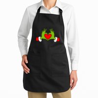 Funny Elf With Cute Heart Hands Symbol Style Christmas Apron