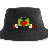 Funny Elf With Cute Heart Hands Symbol Style Christmas Sustainable Bucket Hat