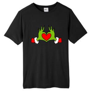 Funny Elf With Cute Heart Hands Symbol Style Christmas Tall Fusion ChromaSoft Performance T-Shirt