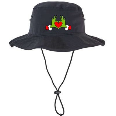 Funny Elf With Cute Heart Hands Symbol Style Christmas Bucket Hat