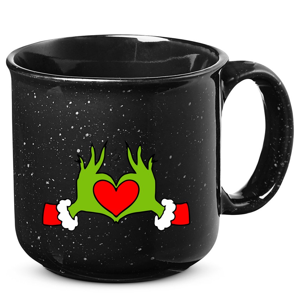 Funny Elf With Cute Heart Hands Symbol Style Christmas 15oz Campfire Ceramic Mug