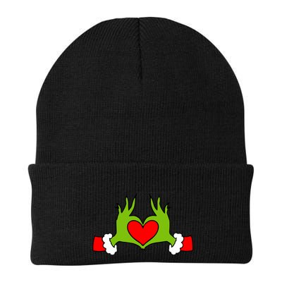 Funny Elf With Cute Heart Hands Symbol Style Christmas Beanie