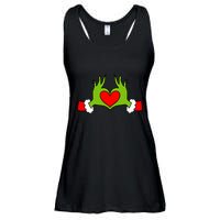Funny Elf With Cute Heart Hands Symbol Style Christmas Ladies Essential Flowy Tank