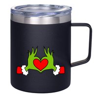Funny Elf With Cute Heart Hands Symbol Style Christmas 12oz Stainless Steel Coffee Mug