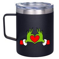 Funny Elf With Cute Heart Hands Symbol Style Christmas 12oz Stainless Steel Coffee Mug