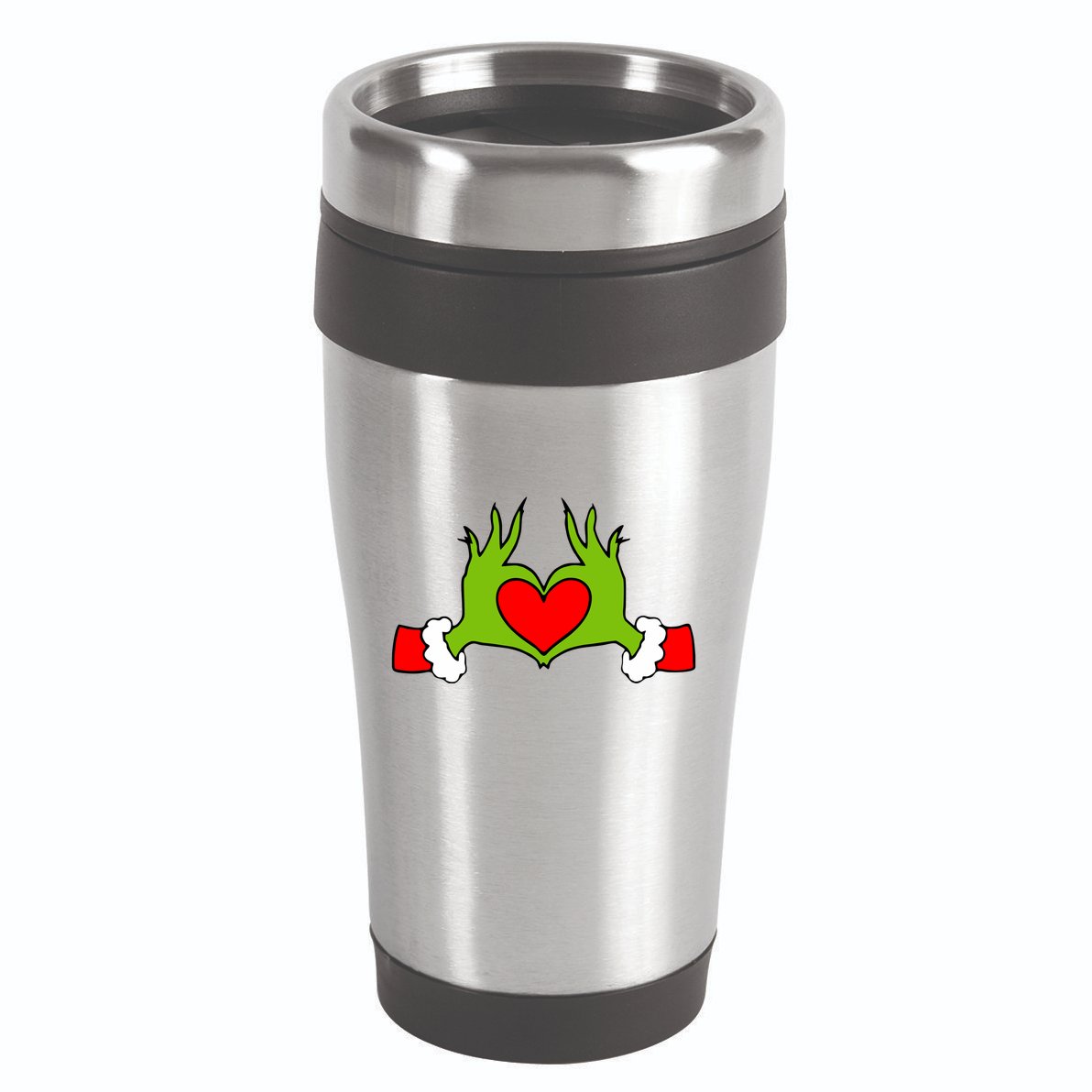 Funny Elf With Cute Heart Hands Symbol Style Christmas 16oz Travel Tumbler