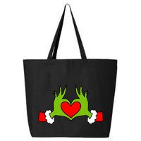 Funny Elf With Cute Heart Hands Symbol Style Christmas 25L Jumbo Tote