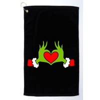 Funny Elf With Cute Heart Hands Symbol Style Christmas Golf Towel