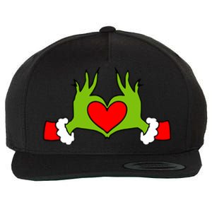 Funny Elf With Cute Heart Hands Symbol Style Christmas Wool Snapback Cap