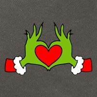 Funny Elf With Cute Heart Hands Symbol Style Christmas Cotton Canvas Backpack
