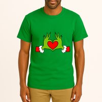 Funny Elf With Cute Heart Hands Symbol Style Christmas Tall T-Shirt