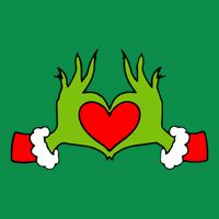 Funny Elf With Cute Heart Hands Symbol Style Christmas Button