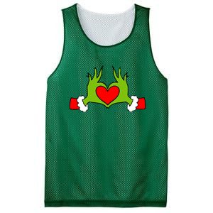 Funny Elf With Cute Heart Hands Symbol Style Christmas Mesh Reversible Basketball Jersey Tank