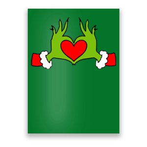 Funny Elf With Cute Heart Hands Symbol Style Christmas Poster