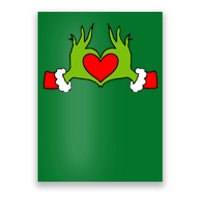 Funny Elf With Cute Heart Hands Symbol Style Christmas Poster