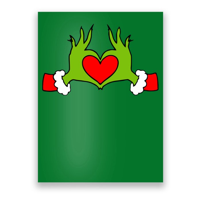 Funny Elf With Cute Heart Hands Symbol Style Christmas Poster