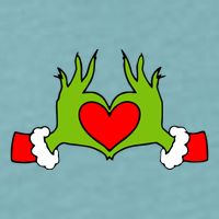 Funny Elf With Cute Heart Hands Symbol Style Christmas Sueded Cloud Jersey T-Shirt