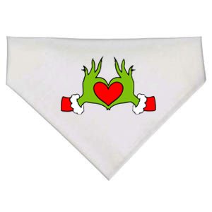 Funny Elf With Cute Heart Hands Symbol Style Christmas USA-Made Doggie Bandana