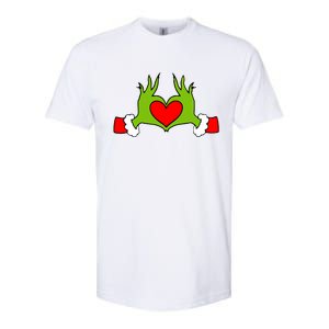 Funny Elf With Cute Heart Hands Symbol Style Christmas Softstyle CVC T-Shirt