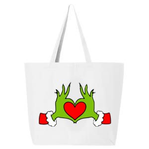 Funny Elf With Cute Heart Hands Symbol Style Christmas 25L Jumbo Tote