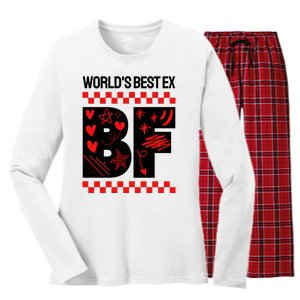 Funny Exboyfriend Worlds Best Ex Boyfriend Women's Long Sleeve Flannel Pajama Set 