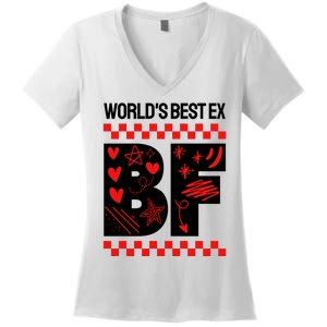 Funny Exboyfriend Worlds Best Ex Boyfriend Women's V-Neck T-Shirt