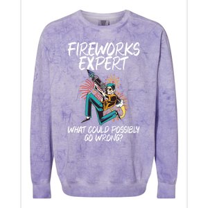 Fireworks Export What Could Possibly Go Wrong 4th Of July Cute Gift Colorblast Crewneck Sweatshirt