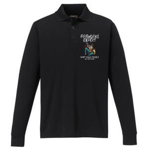 Fireworks Export What Could Possibly Go Wrong 4th Of July Cute Gift Performance Long Sleeve Polo