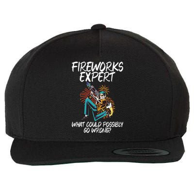 Fireworks Export What Could Possibly Go Wrong 4th Of July Cute Gift Wool Snapback Cap