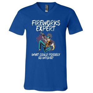 Fireworks Export What Could Possibly Go Wrong 4th Of July Cute Gift V-Neck T-Shirt