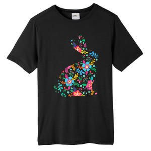 Floral Easter Women Girls Easter Bunny Spring Flowers Tall Fusion ChromaSoft Performance T-Shirt