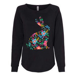 Floral Easter Women Girls Easter Bunny Spring Flowers Womens California Wash Sweatshirt