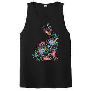 Floral Easter Women Girls Easter Bunny Spring Flowers PosiCharge Competitor Tank