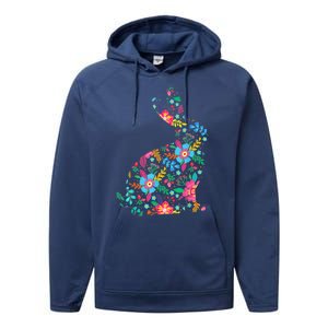 Floral Easter Women Girls Easter Bunny Spring Flowers Performance Fleece Hoodie