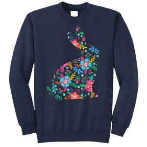 Floral Easter Women Girls Easter Bunny Spring Flowers Sweatshirt