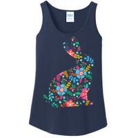 Floral Easter Women Girls Easter Bunny Spring Flowers Ladies Essential Tank