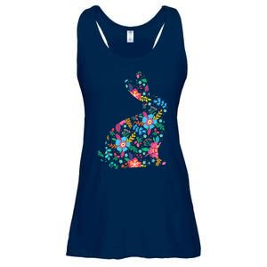 Floral Easter Women Girls Easter Bunny Spring Flowers Ladies Essential Flowy Tank