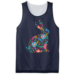 Floral Easter Women Girls Easter Bunny Spring Flowers Mesh Reversible Basketball Jersey Tank