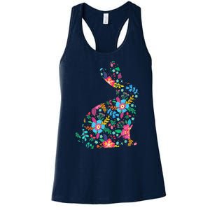 Floral Easter Women Girls Easter Bunny Spring Flowers Women's Racerback Tank