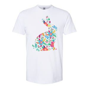 Floral Easter Women Girls Easter Bunny Spring Flowers Softstyle CVC T-Shirt