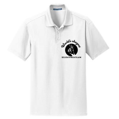 Funny Electrician Worlds Okayest Electrician Dry Zone Grid Polo