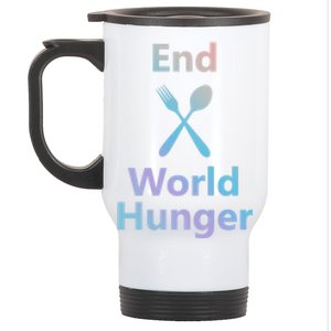 Fight End World Hunger Food Fork Spoon Day Month National Gift Stainless Steel Travel Mug