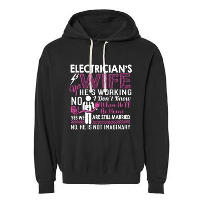 Funny Electrician Wife Electrician Gift Garment-Dyed Fleece Hoodie